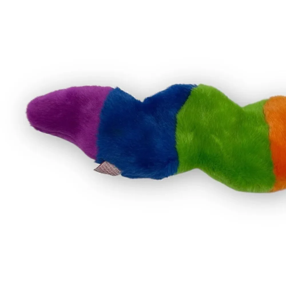 Vintage Ty Beanie Buddy 'Inch' the Rainbow Inchworm 14” No Tag Stuffed Plush